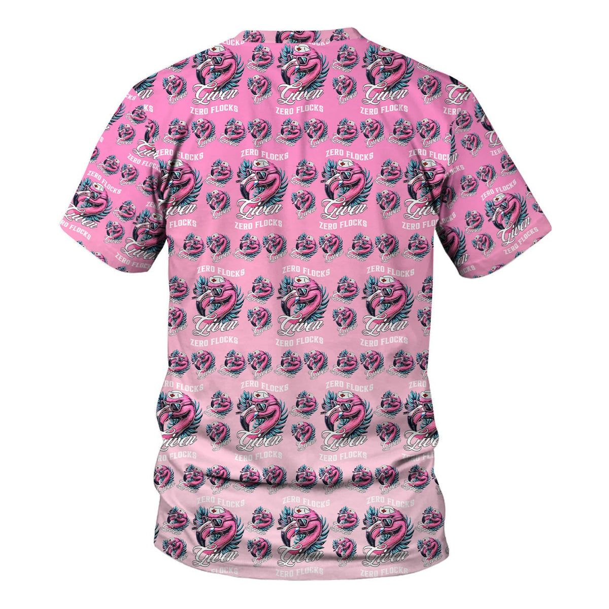 Funny Flamingo Nurse Shirt - Zero Flocks Given Pink Graphic Tee - RN LPN CNA Healthcare Workers Gift