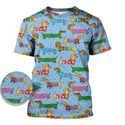 Dachshund Dog Scrub Top - Funny Animal Lover Scrubs For Women - RN LPN CNA Healthcare Workers Gift