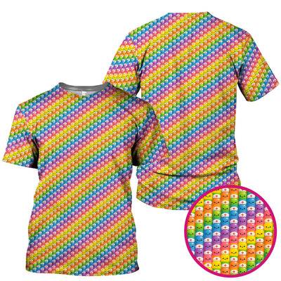 Cute Rainbow Nurse T-Shirt - Pill Cartoon with Syringe Graphic Design - Gift for RN CNA LPN or Nursing Student