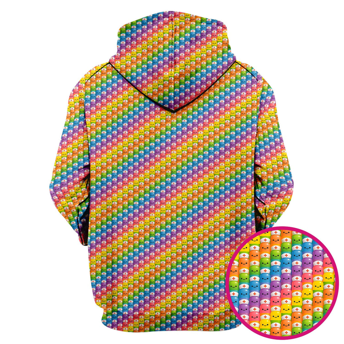 Cute Rainbow Nurse T-Shirt - Pill Cartoon with Syringe Graphic Design - Gift for RN CNA LPN or Nursing Student