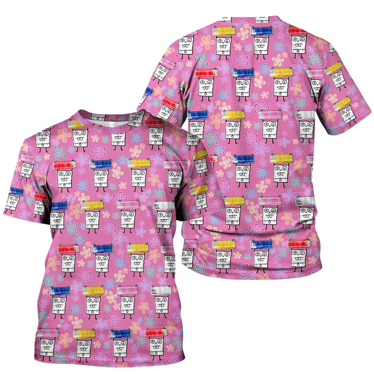 Funny Doodle Bob Energy Drink Nurse Shirt - Cute Cartoon Medical Graphic Tee - Gift for RN MD CNA RT Paramedic Phlebotomist Healthcare
