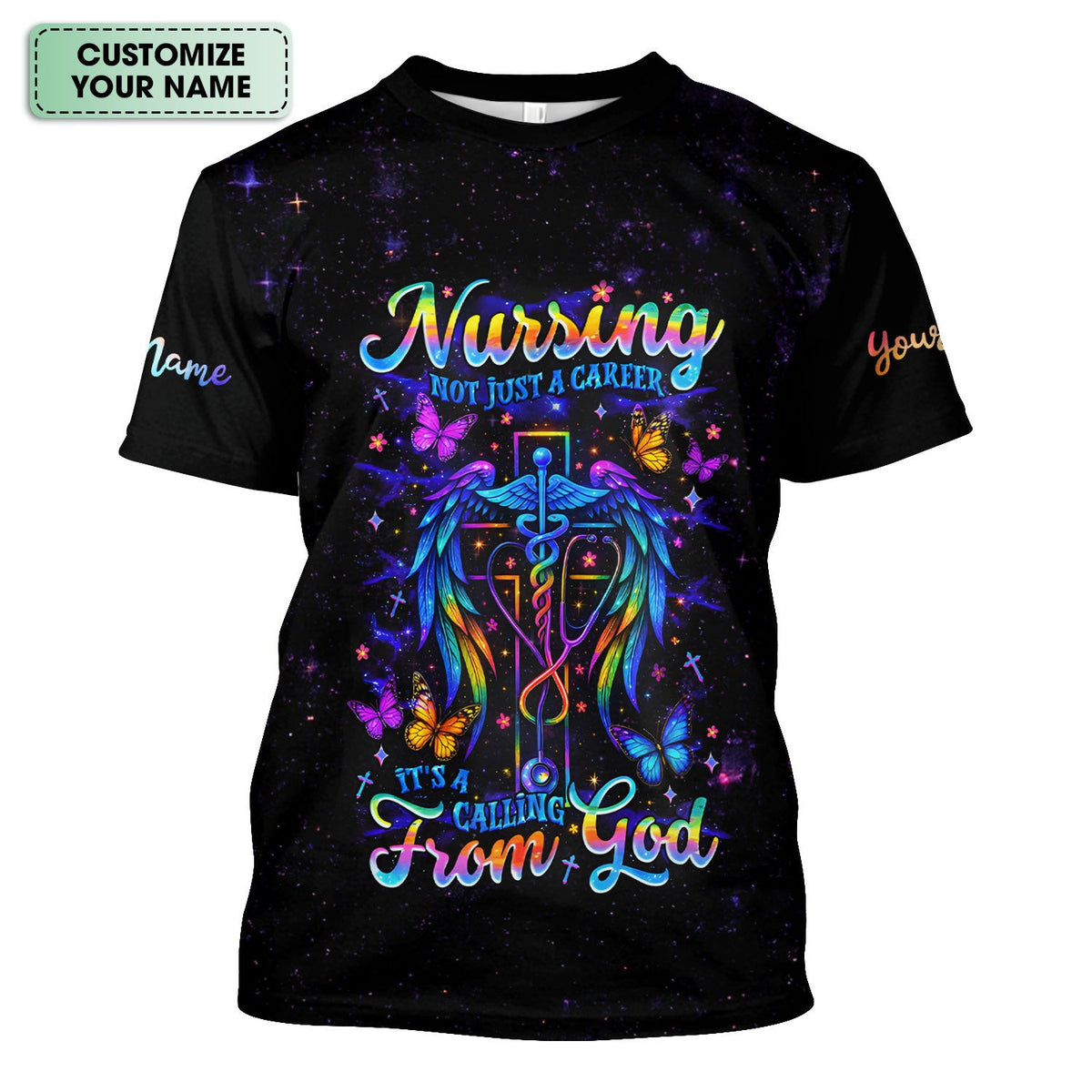 Personalized Christian Nurse Shirt - Nursing Is A Calling From God Design - Gift for Women RN LPN & Healthcare Workers