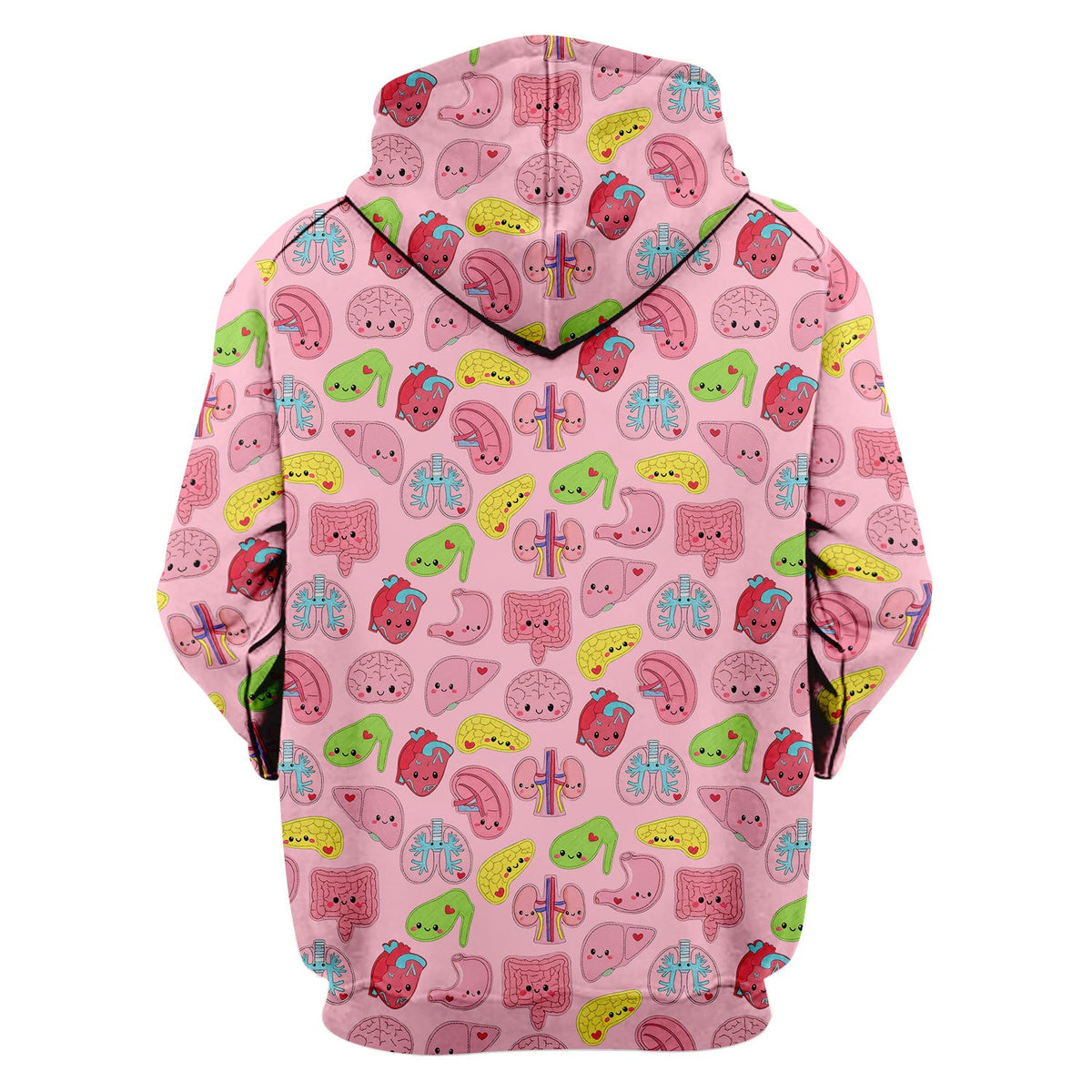 Funny Human Organs Nurse Shirt - Kawaii Brain, Heart & Lungs Graphic Design - Gift for Women RN LPN & Medical Students
