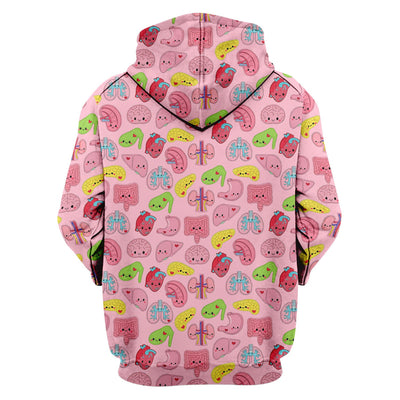 Funny Human Organs Nurse Shirt - Kawaii Brain, Heart & Lungs Graphic Design - Gift for Women RN LPN & Medical Students