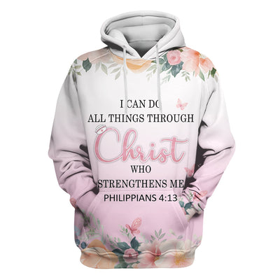 Floral Christian Nurse Scrub - Inspirational Floral Design for Women - Gift for RN LPN CNA Healthcare Staff