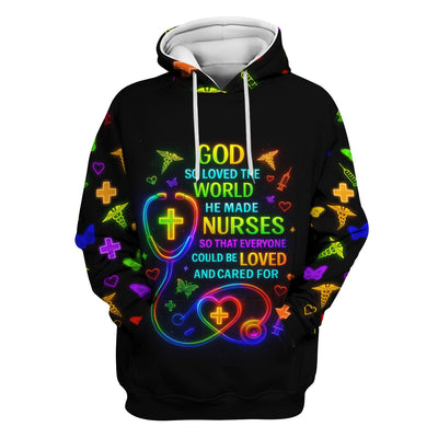 Christian Nurse Faith Scrub Top - God Made Nurses Inspirational Quote Design - Gift for Women RN LPN & Healthcare Workers