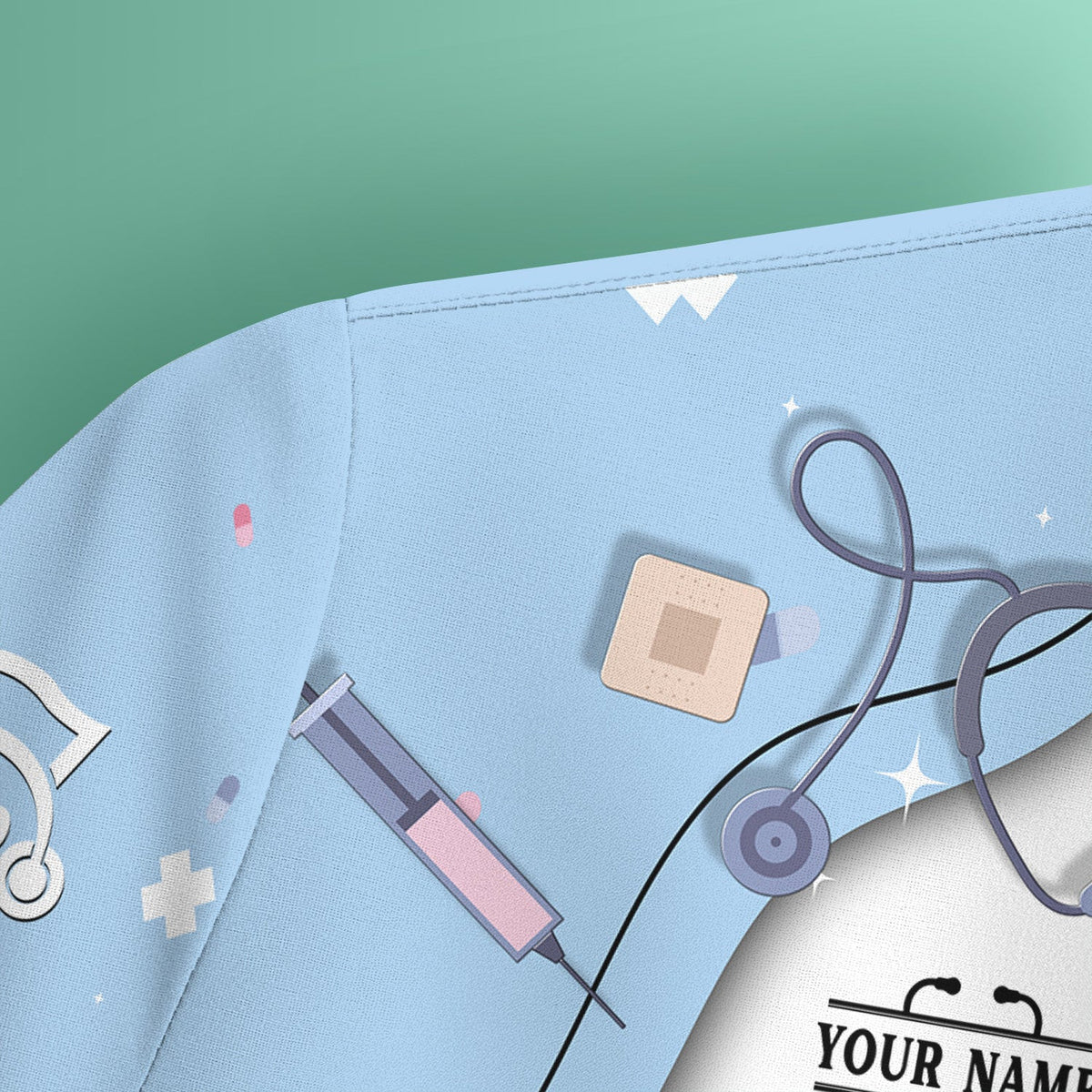 Custom Name Nurse Scrub for Women - Christian Faith Nursing Top for RN LPN CNA - Medical Gift for Healthcare Workers