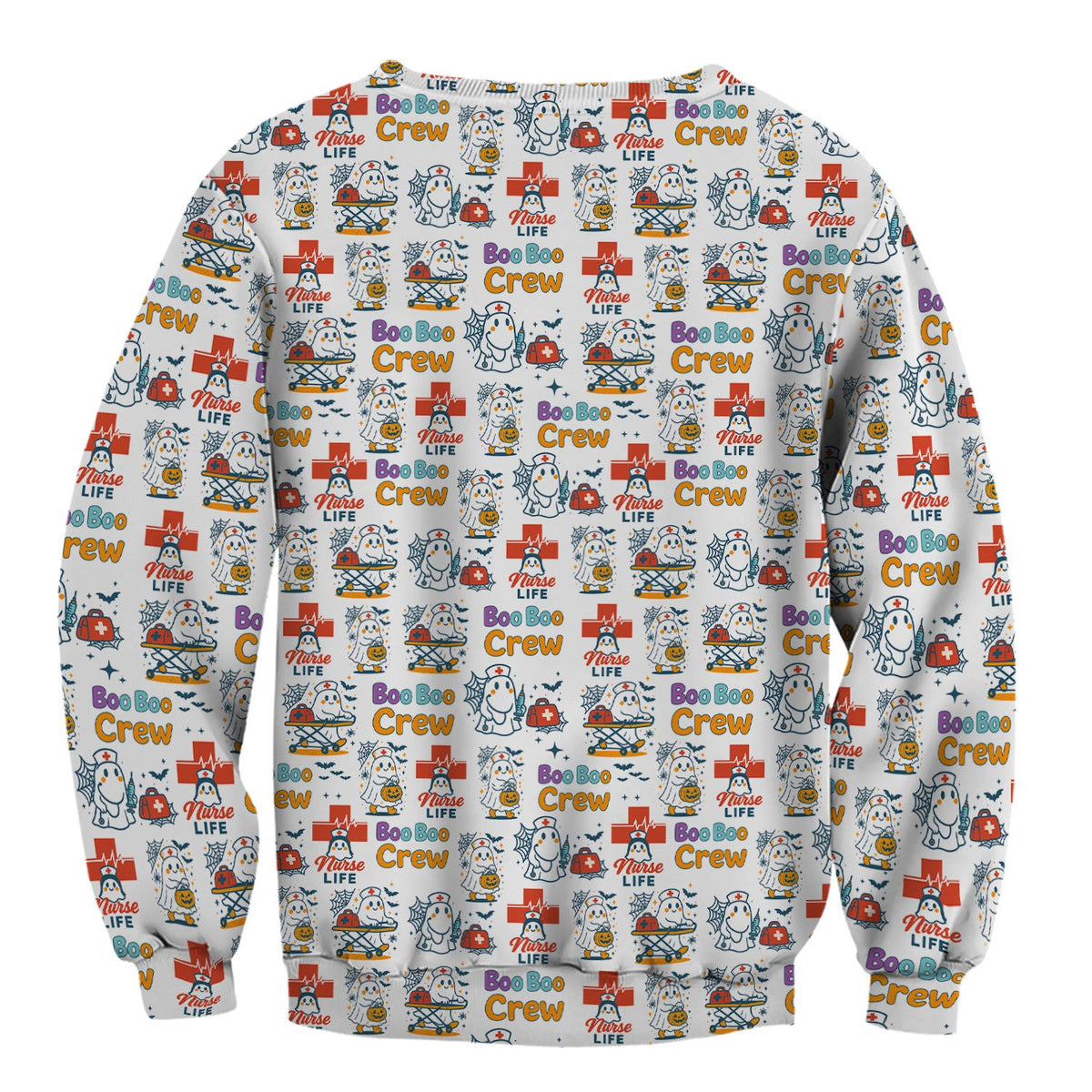 Cute Ghost Nurse Shirt for Halloween - Spooky Boo Boo Crew & Medical Icons Graphic Tee - Gift for ER LPN CNA Nurses