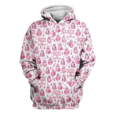 Funny Breast Cancer Awareness Scrub Top - We Wear Pink In October & Ghost Nurse Design - Gift for RN LPN CNA