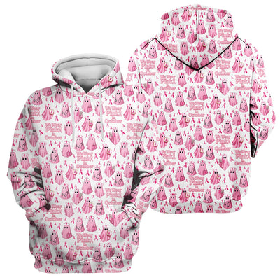 Funny Breast Cancer Awareness Scrub Top - We Wear Pink In October & Ghost Nurse Design - Gift for RN LPN CNA
