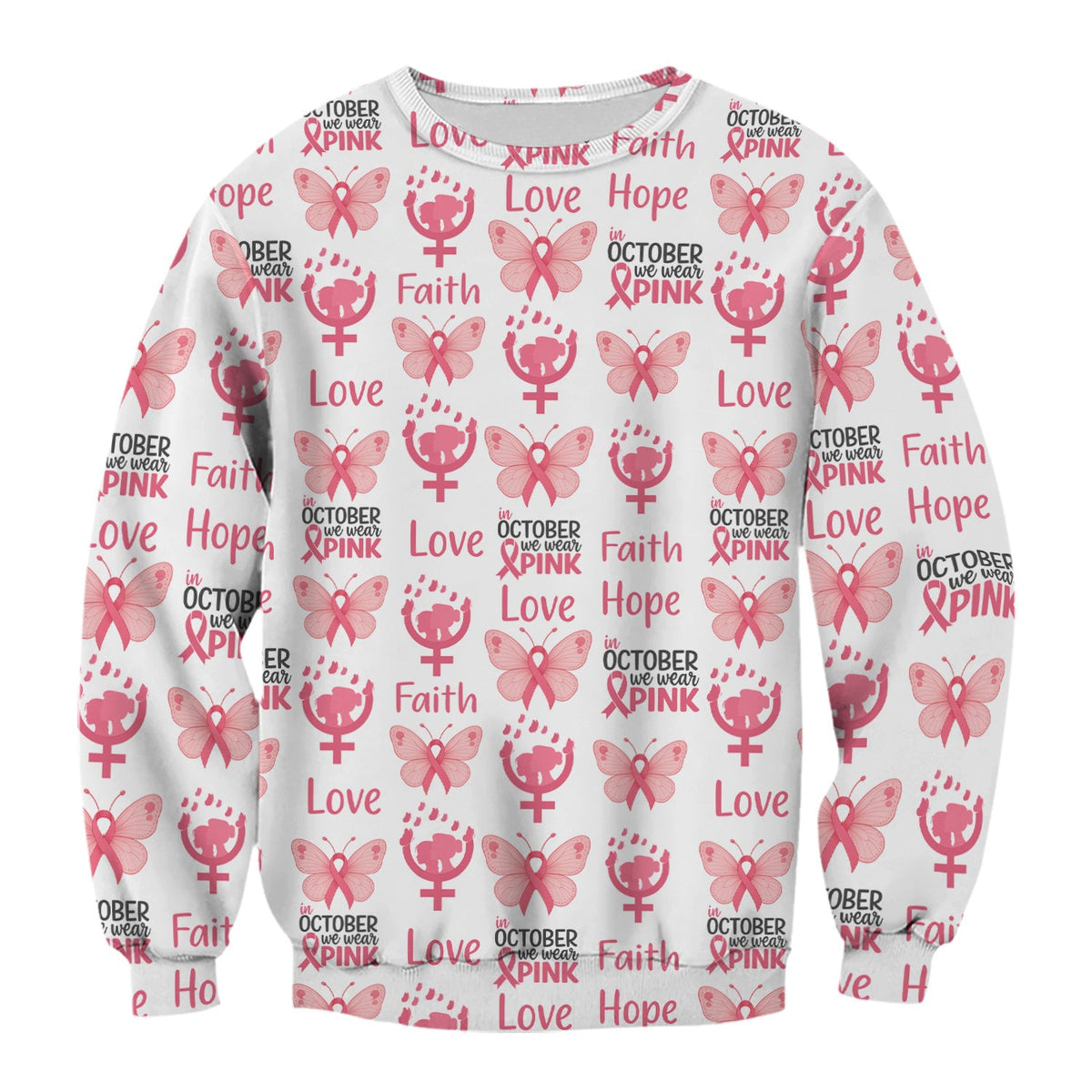 Breast Cancer Warrior Shirt - Faith Hope Love & Pink Ribbon Butterfly Design - October Gift for RN LPN CNA