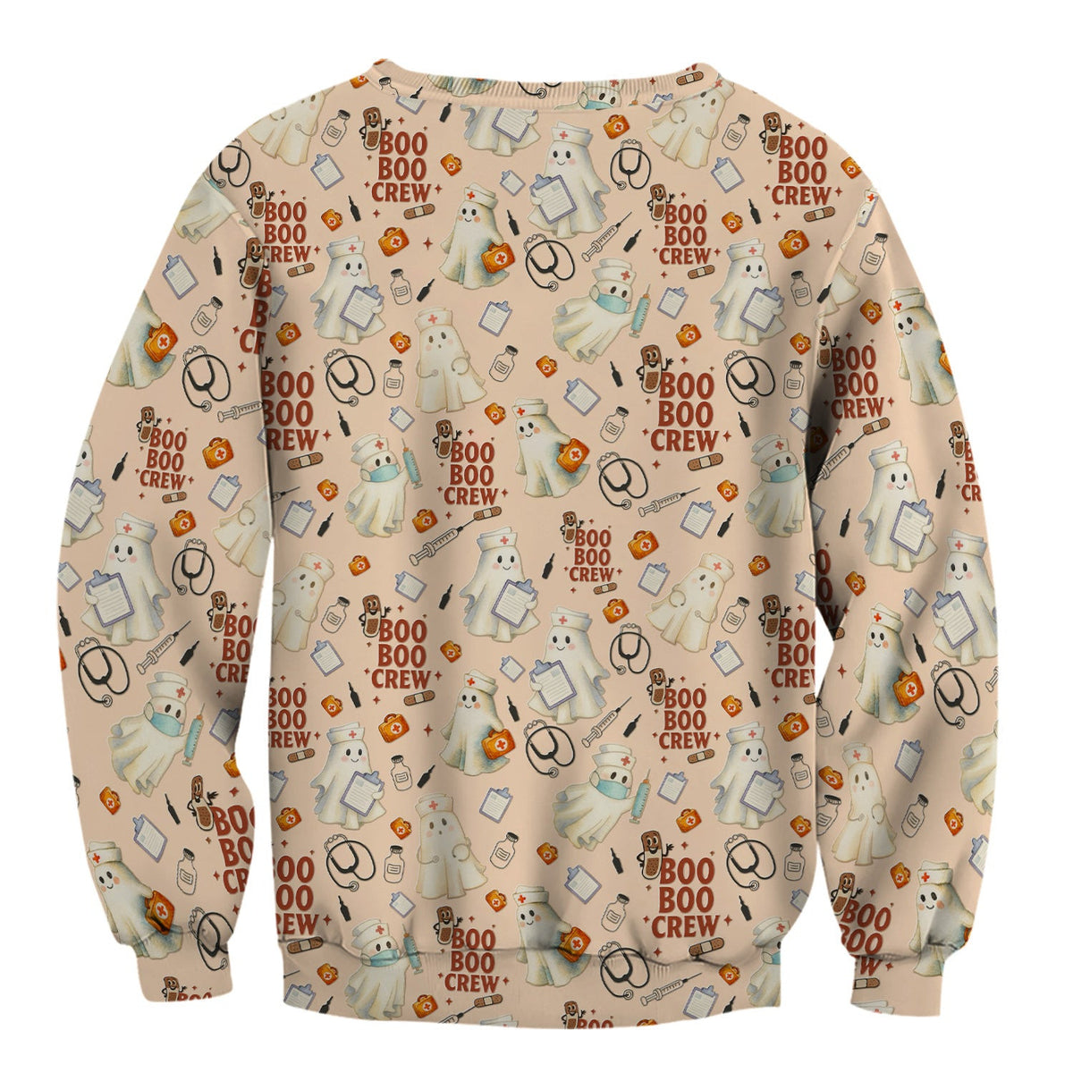 Cute Halloween Nurse Scrub Boo Boo Crew - Funny Ghost Medical Top for Women - Gift for RN LPN CNA