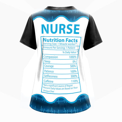 Personalized Nurse Nutrition Facts Shirt - Funny Custom Name RN CNA LPN Tee - Medical Supply Graphic Gift for Women Healthcare Workers Who Are Miracle Workers