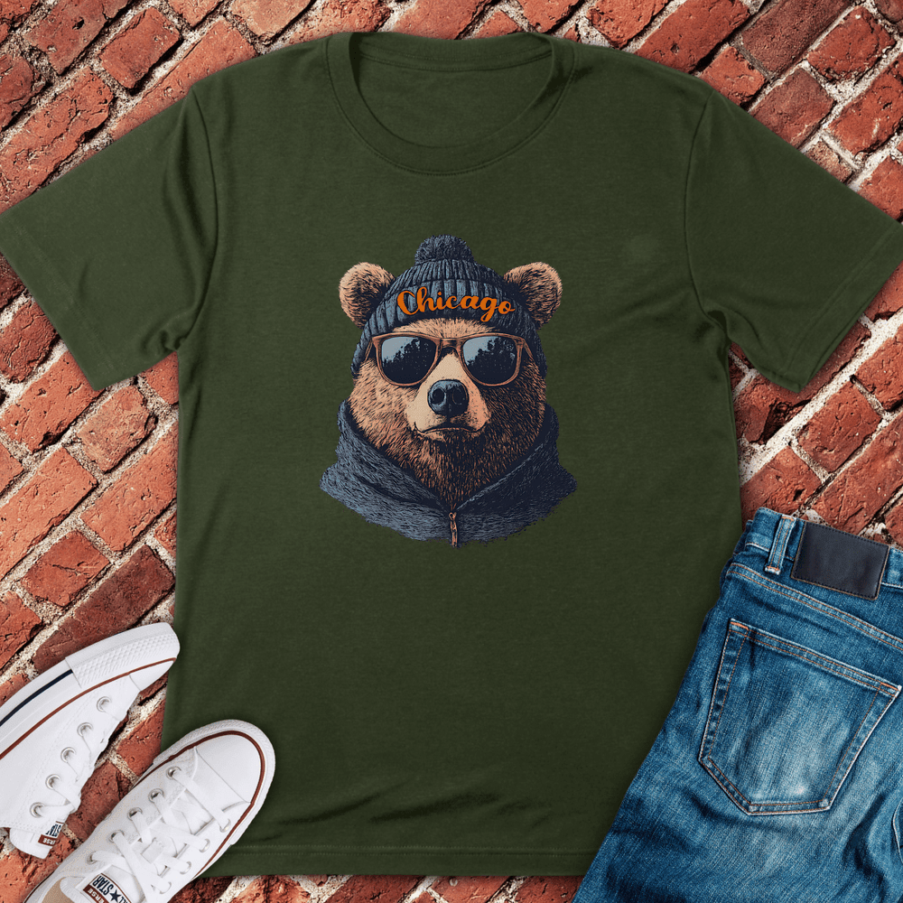 Beanie Bear Vibes T-Shirt - Chicago Graphic Tee - Gift for Chicago Lovers - Unisex