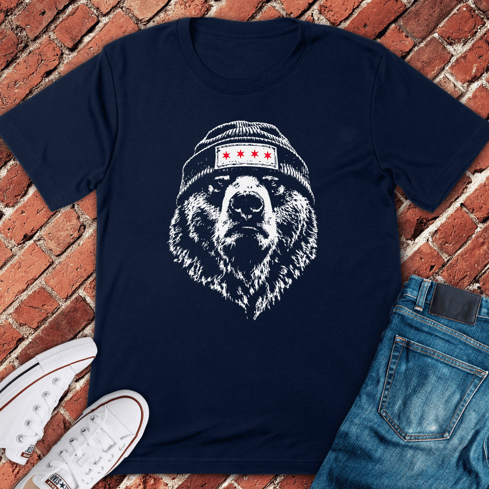 Chi Town Beanie T-Shirt - Graphic Tee - Gift for Chicago Lovers - Unisex