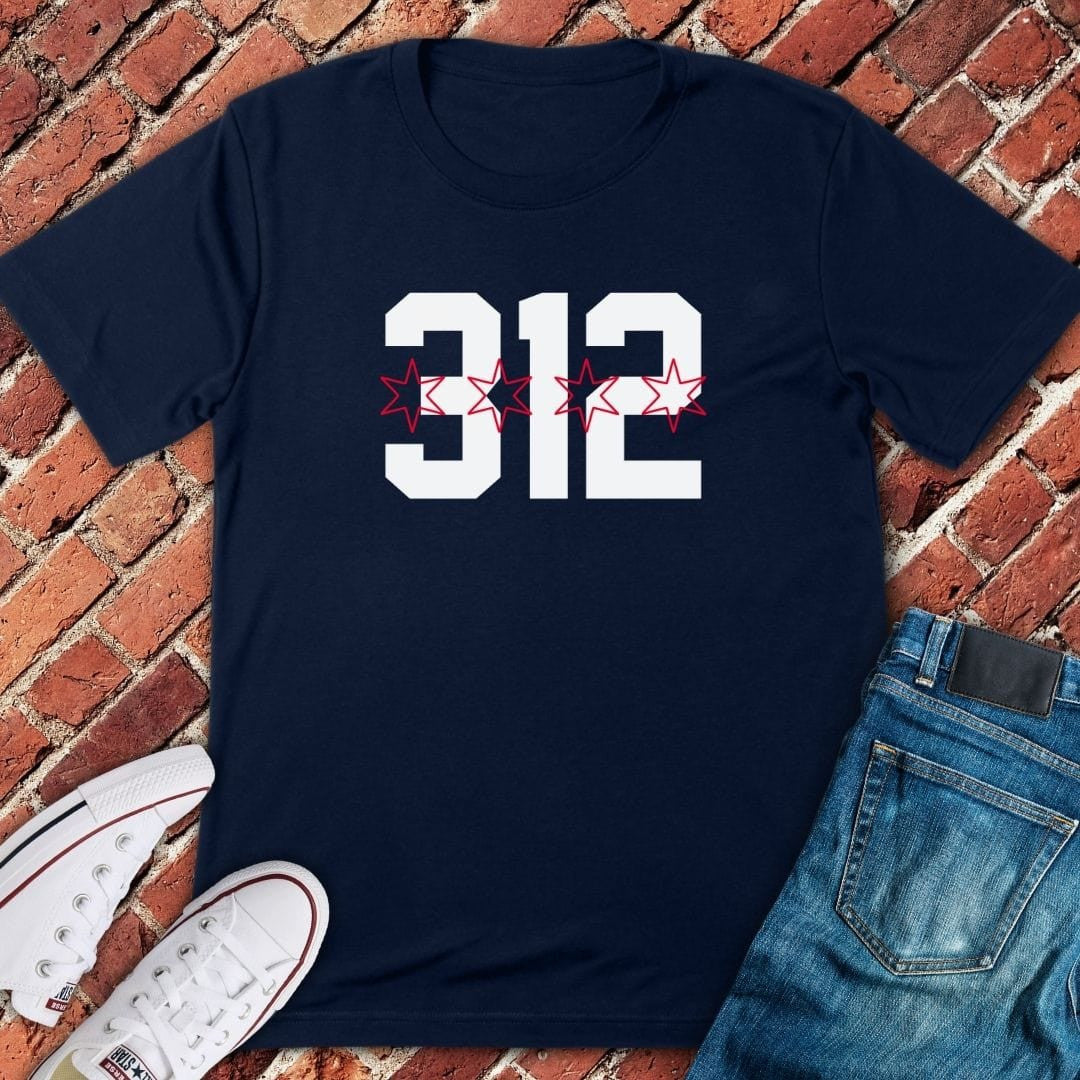 312 Stars T-Shirt - Chicago Graphic Tee - Gift for Chicago Lovers - Unisex