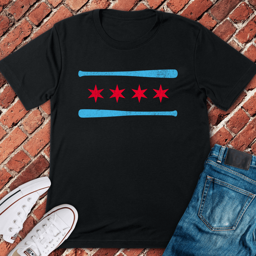 Chicago Stars Bat T-Shirt - Graphic Tee - Gift for Chicago Lovers - Unisex