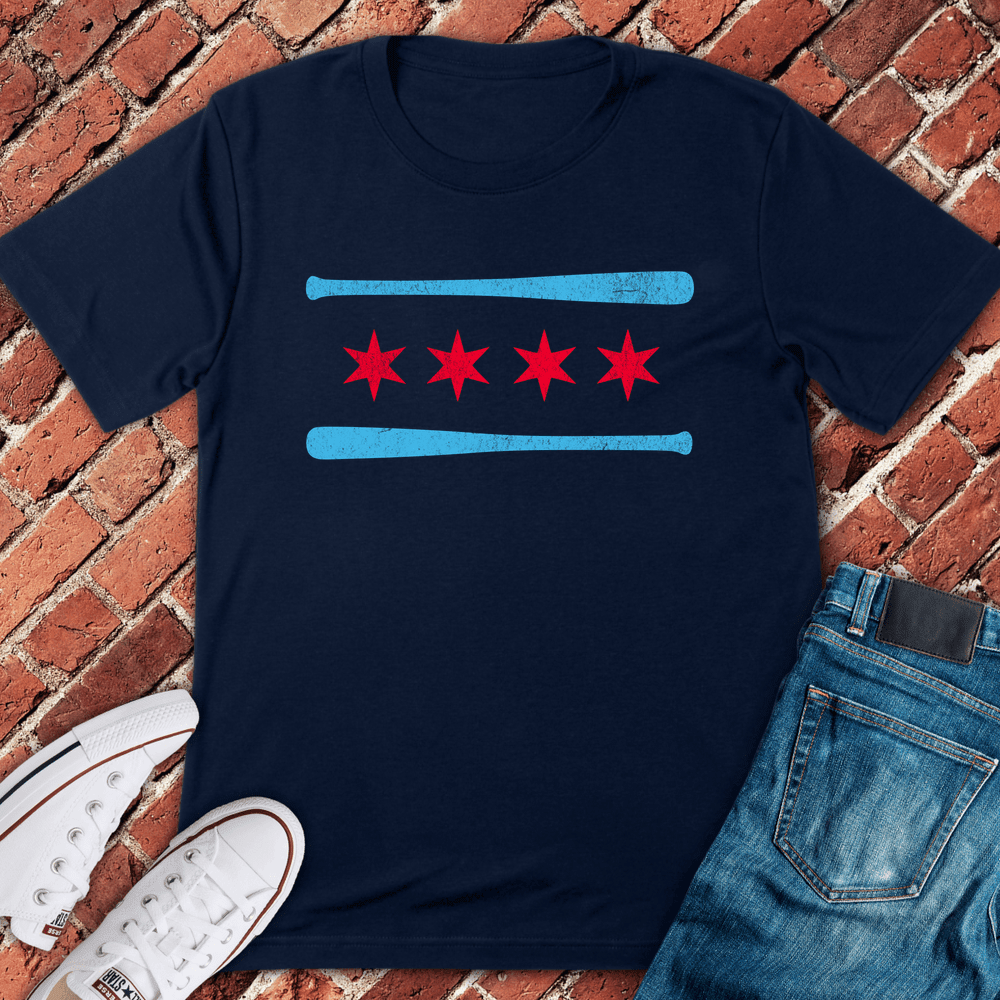 Chicago Stars Bat T-Shirt - Graphic Tee - Gift for Chicago Lovers - Unisex