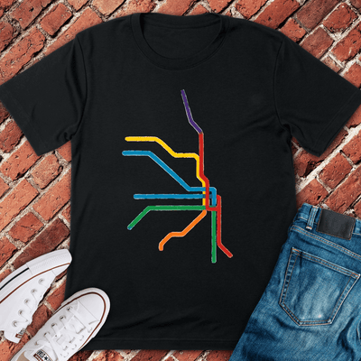 Abstract Train Lines T-Shirt - Chicago Graphic Tee - Gift for Chicago Lovers - Unisex