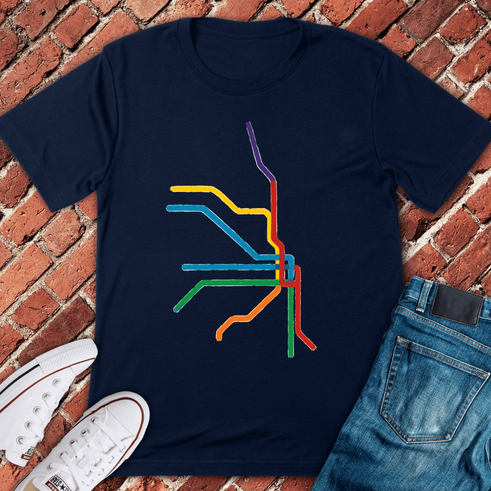Abstract Train Lines T-Shirt - Chicago Graphic Tee - Gift for Chicago Lovers - Unisex