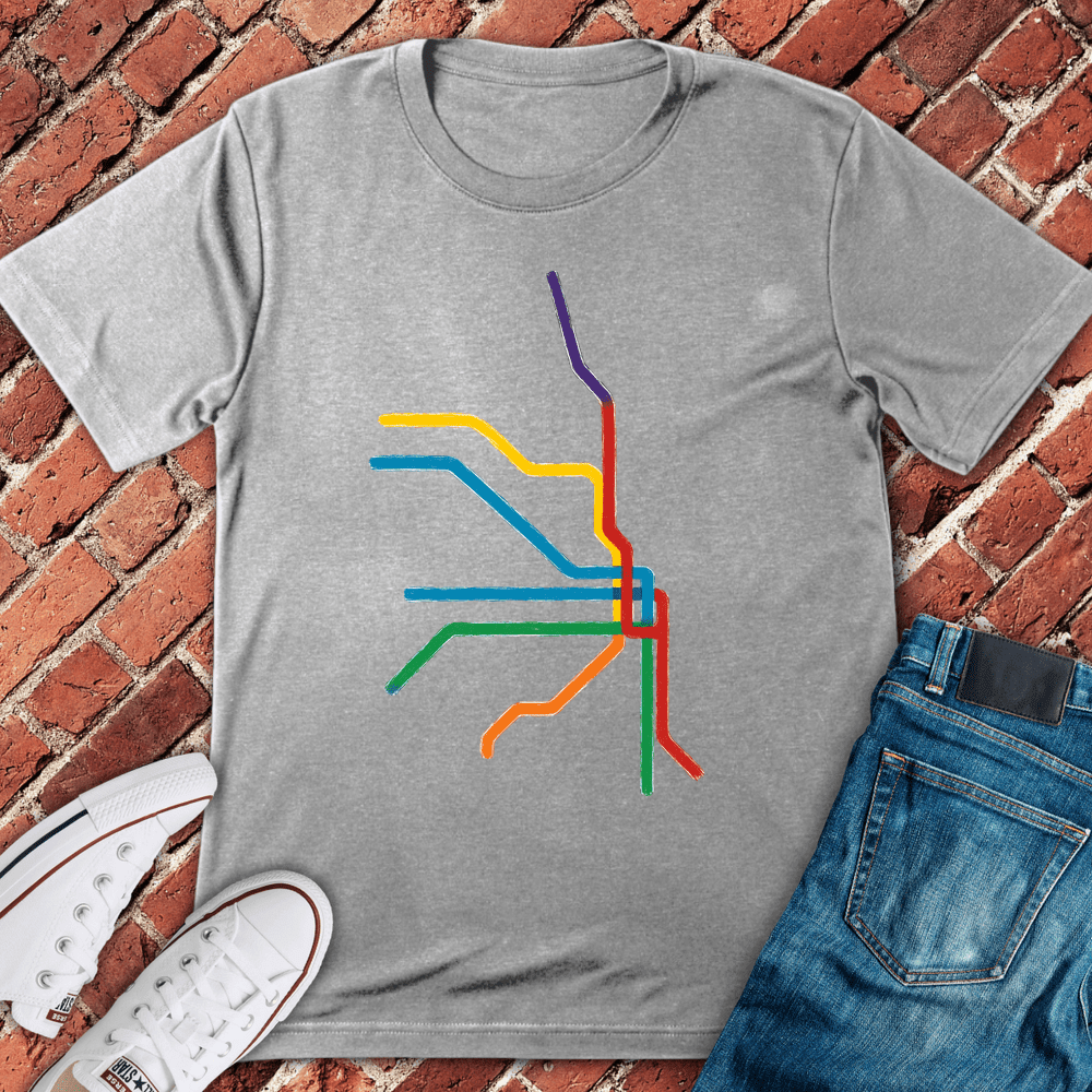 Abstract Train Lines T-Shirt - Chicago Graphic Tee - Gift for Chicago Lovers - Unisex