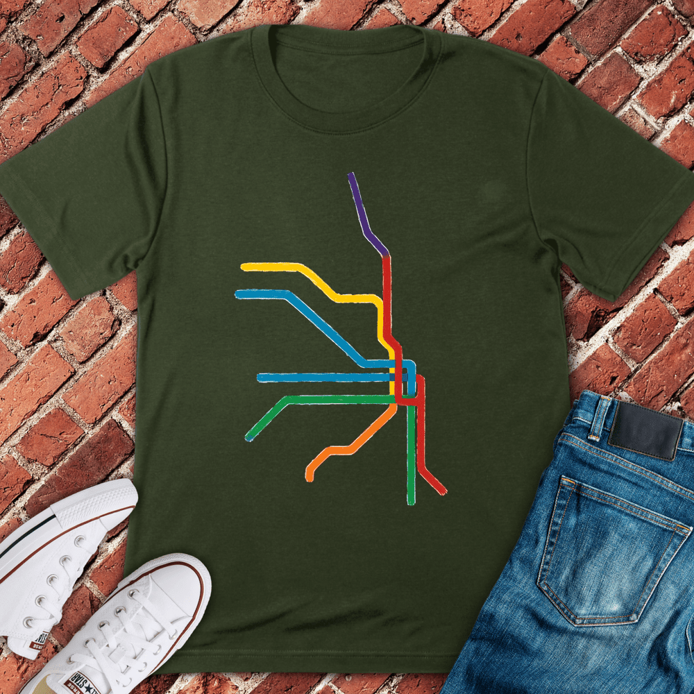 Abstract Train Lines T-Shirt - Chicago Graphic Tee - Gift for Chicago Lovers - Unisex
