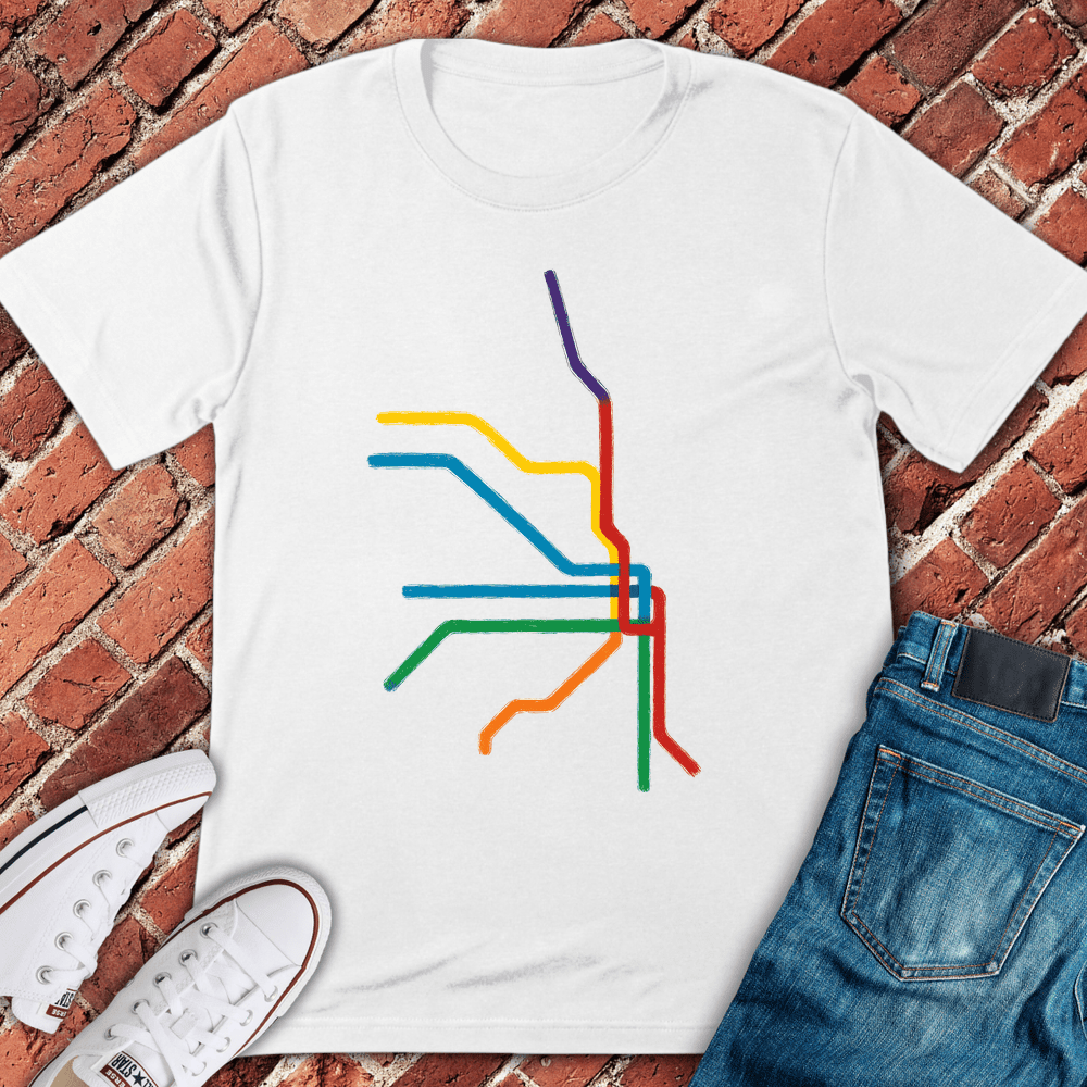 Abstract Train Lines T-Shirt - Chicago Graphic Tee - Gift for Chicago Lovers - Unisex