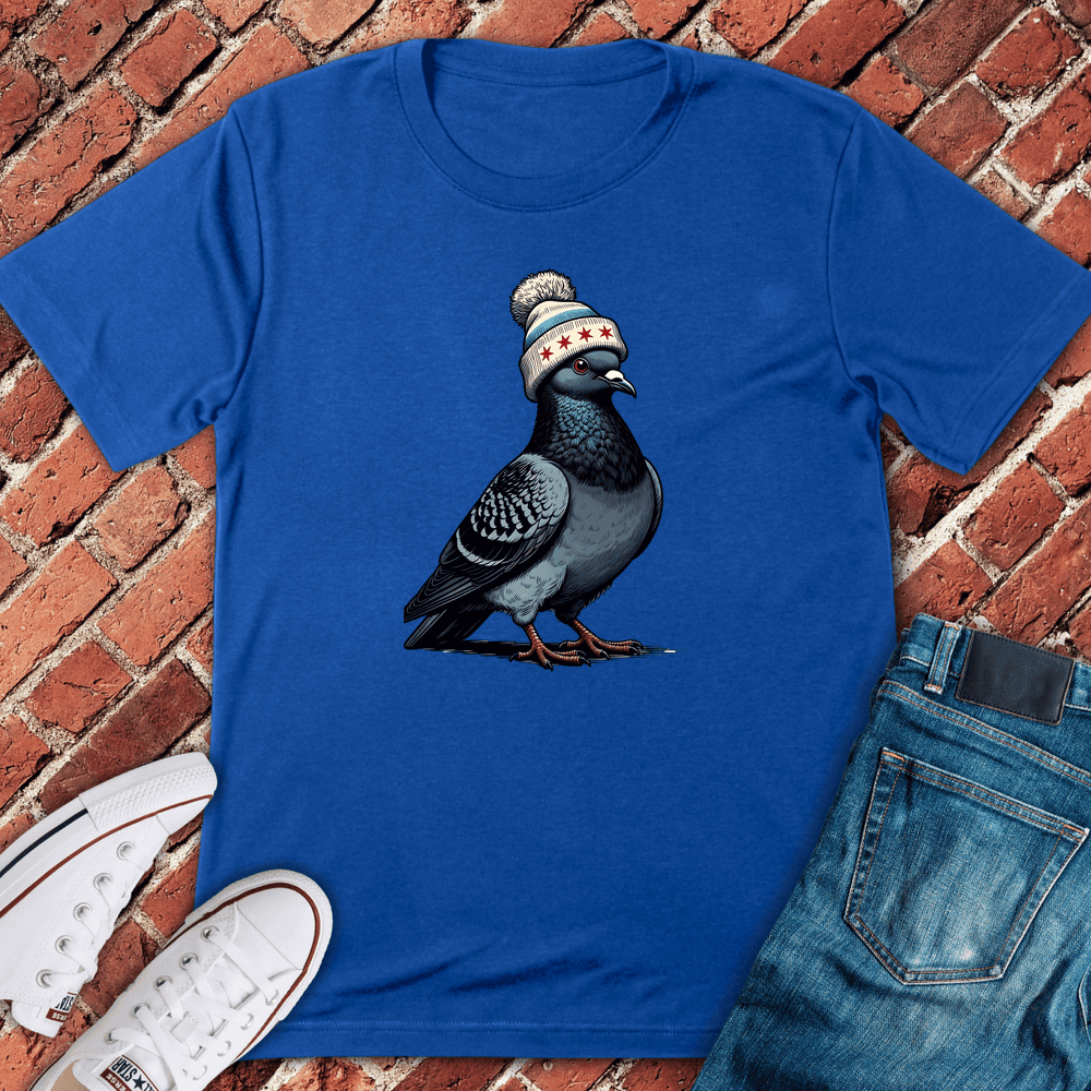 Beanie Pigeon T-Shirt - Chicago Graphic Tee - Gift for Chicago Lovers - Unisex