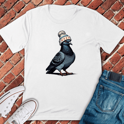 Beanie Pigeon T-Shirt - Chicago Graphic Tee - Gift for Chicago Lovers - Unisex
