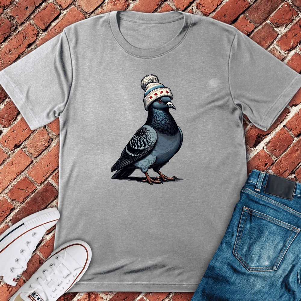 Beanie Pigeon T-Shirt - Chicago Graphic Tee - Gift for Chicago Lovers - Unisex