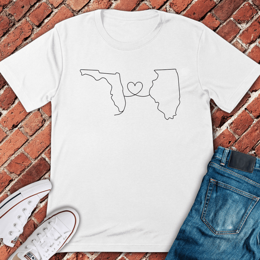 Florida - Illinois T-Shirt - Chicago Graphic Tee - Gift for Chicago Lovers - Unisex