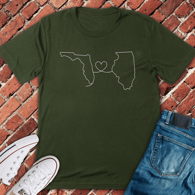 Florida - Illinois T-Shirt - Chicago Graphic Tee - Gift for Chicago Lovers - Unisex