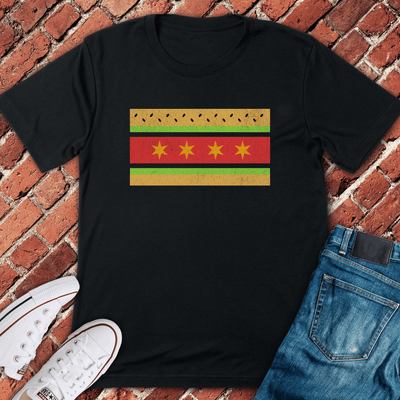 Chicago Dog Flag T-Shirt - Graphic Tee - Gift for Chicago Lovers - Unisex