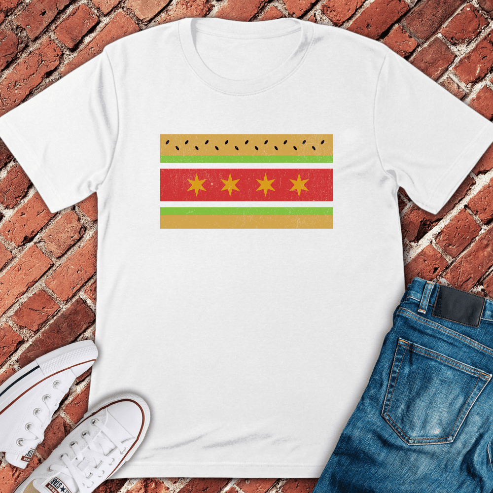Chicago Dog Flag T-Shirt - Graphic Tee - Gift for Chicago Lovers - Unisex