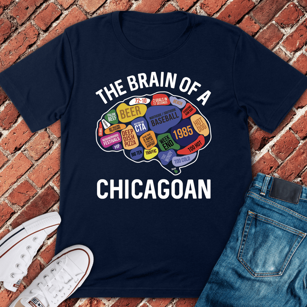 Chicagoan Brain T-Shirt - Chicago Graphic Tee - Gift for Chicago Lovers - Unisex