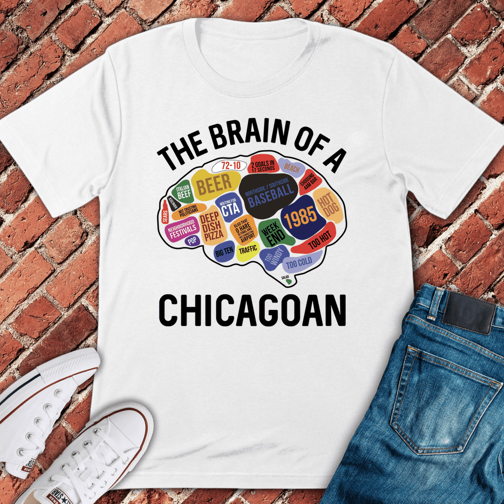 Chicagoan Brain T-Shirt - Chicago Graphic Tee - Gift for Chicago Lovers - Unisex