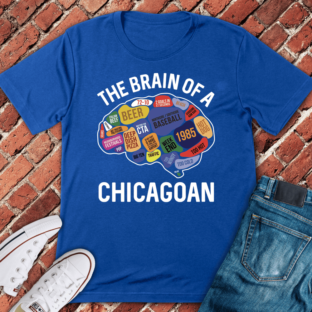 Chicagoan Brain T-Shirt - Chicago Graphic Tee - Gift for Chicago Lovers - Unisex