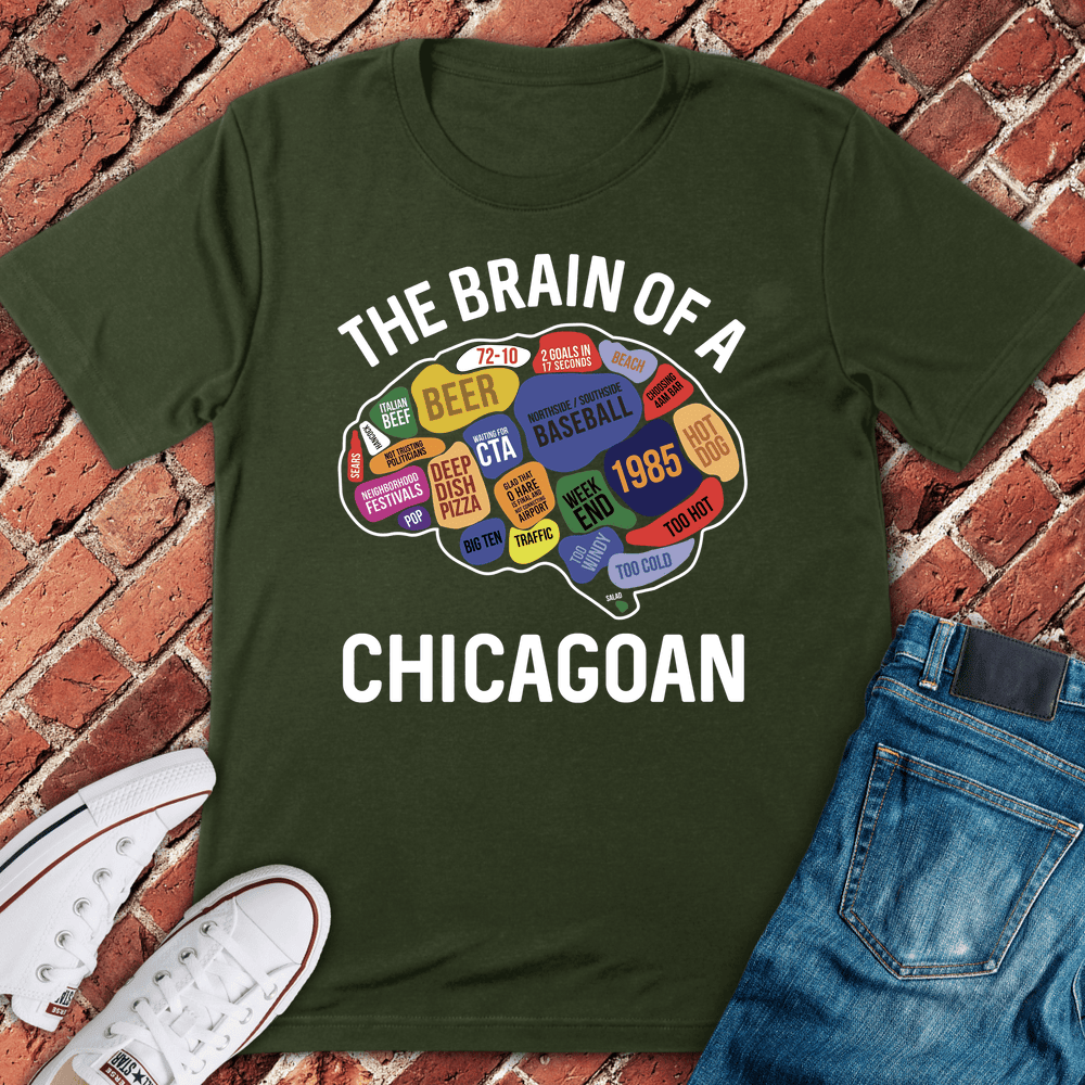 Chicagoan Brain T-Shirt - Chicago Graphic Tee - Gift for Chicago Lovers - Unisex