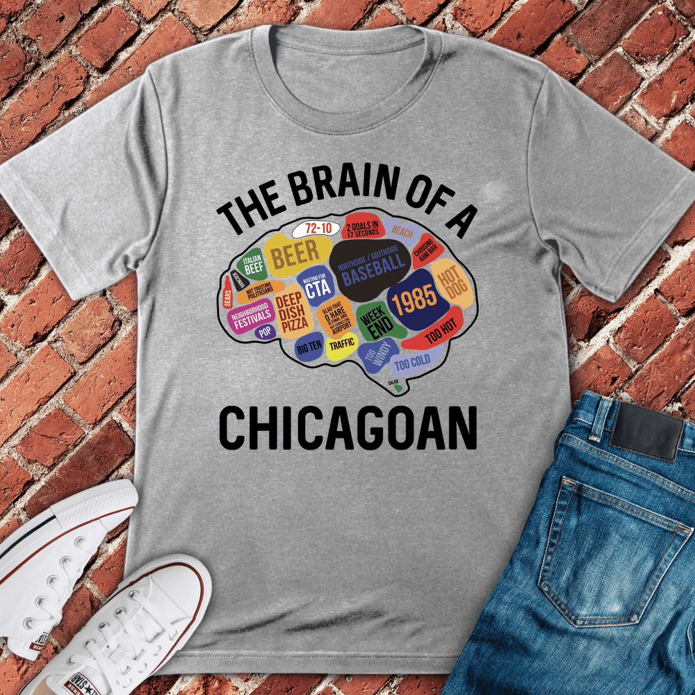Chicagoan Brain T-Shirt - Chicago Graphic Tee - Gift for Chicago Lovers - Unisex