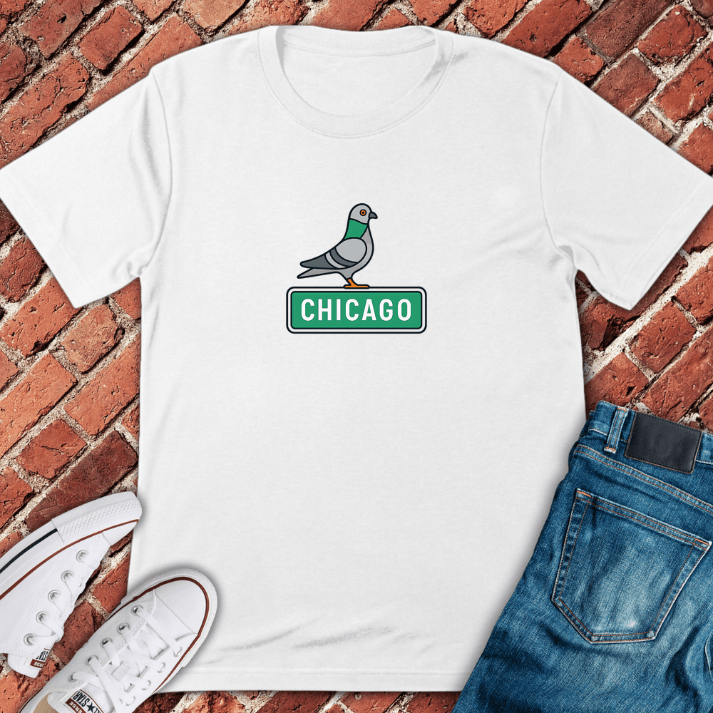 Chicago Pigeon T-Shirt - Graphic Tee - Gift for Chicago Lovers - Unisex