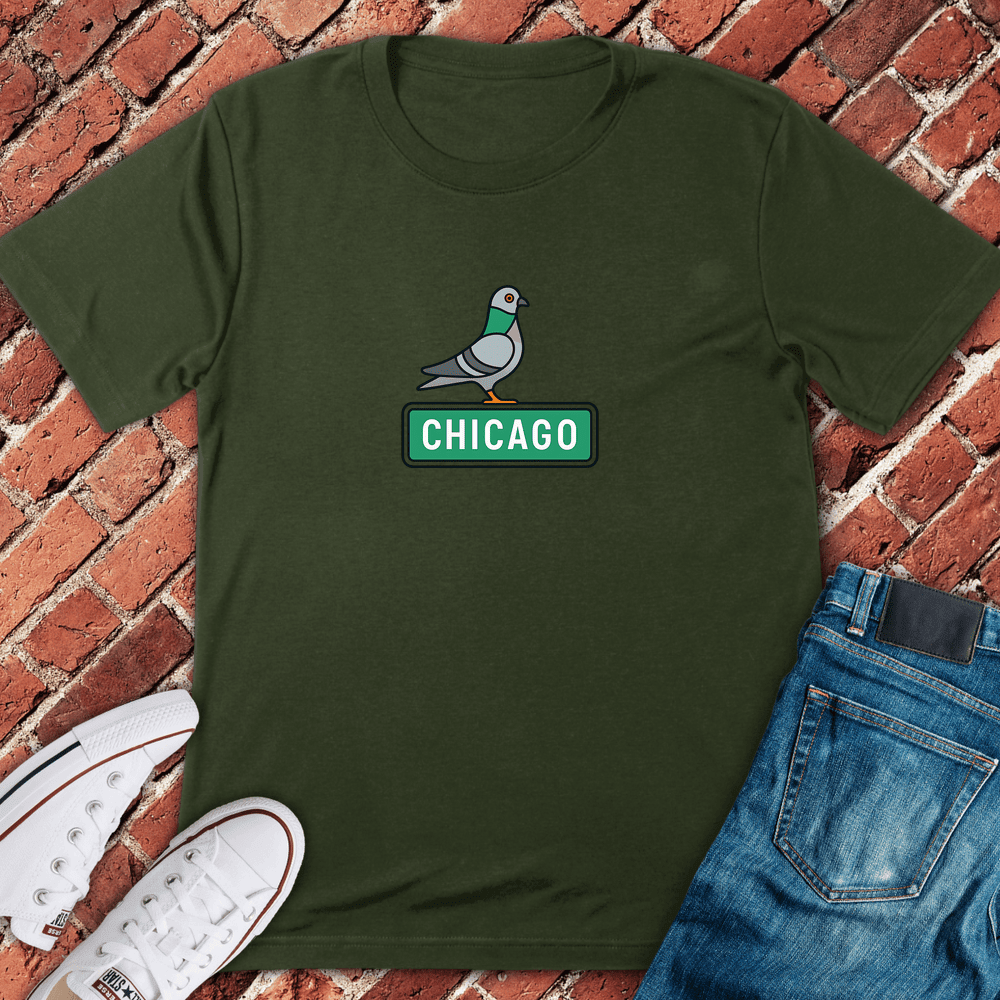 Chicago Pigeon T-Shirt - Graphic Tee - Gift for Chicago Lovers - Unisex