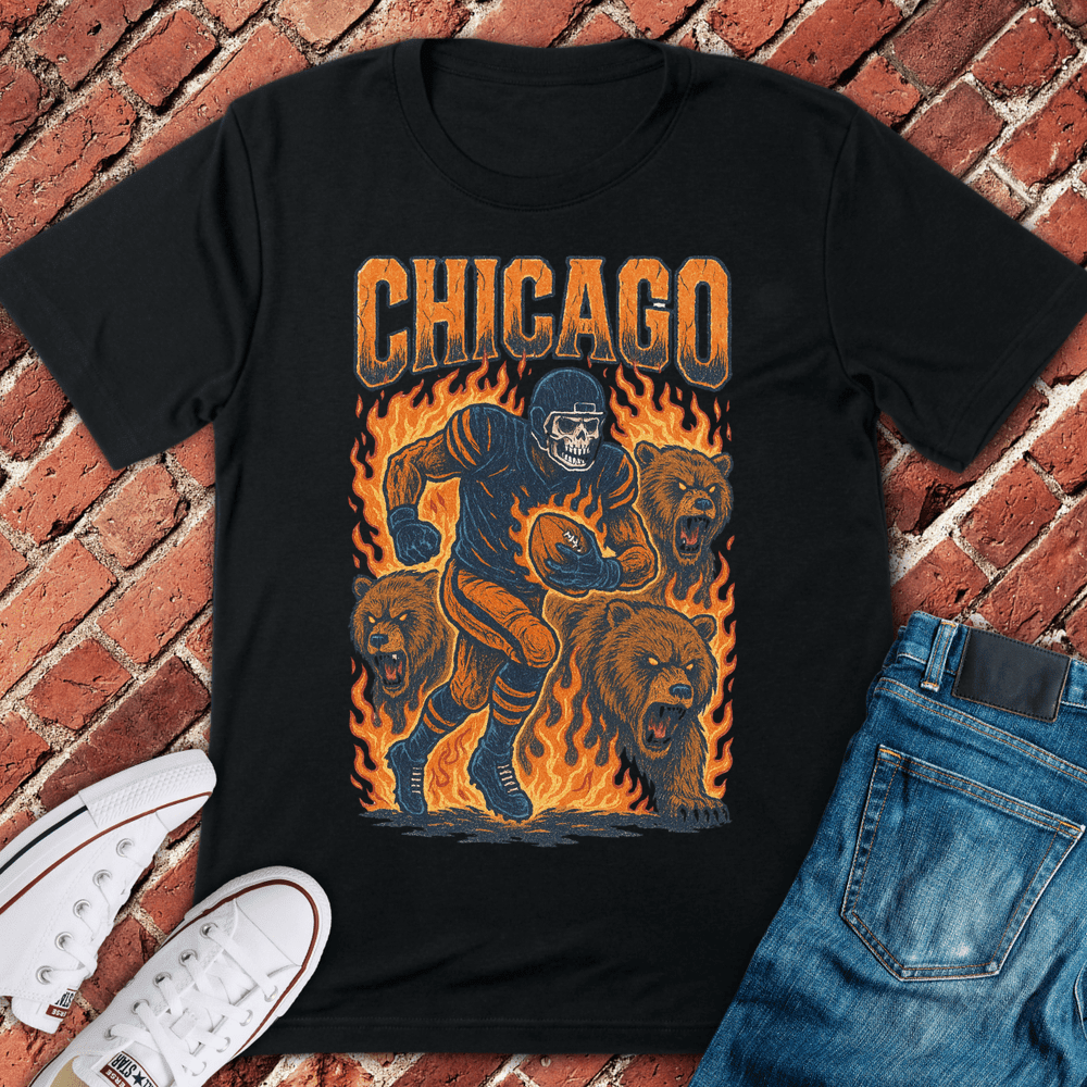 Chicago Football Grunge T-Shirt - Graphic Tee - Gift for Chicago Lovers - Unisex