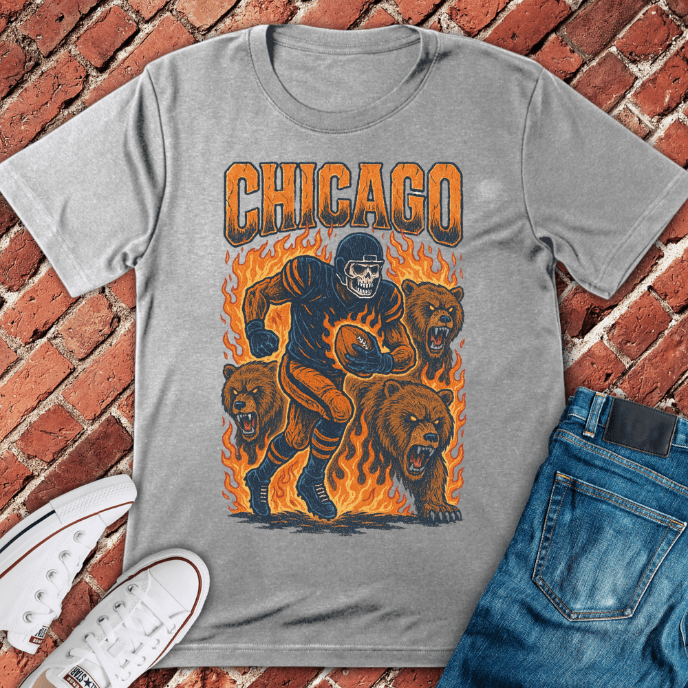Chicago Football Grunge T-Shirt - Graphic Tee - Gift for Chicago Lovers - Unisex