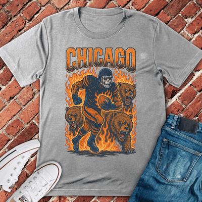 Chicago Football Grunge T-Shirt - Graphic Tee - Gift for Chicago Lovers - Unisex