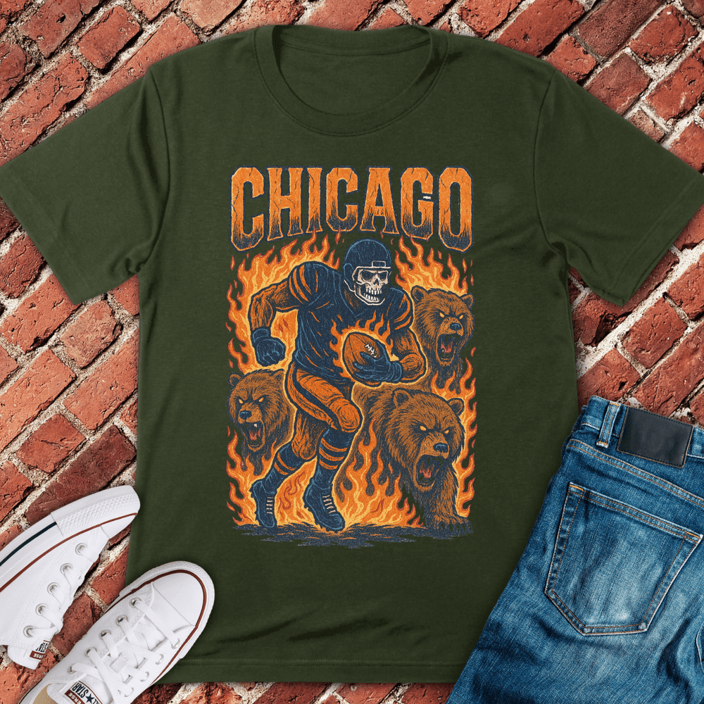 Chicago Football Grunge T-Shirt - Graphic Tee - Gift for Chicago Lovers - Unisex