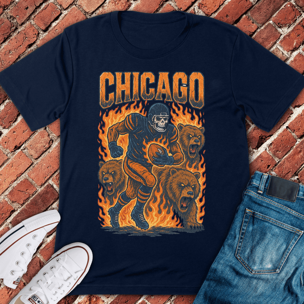 Chicago Football Grunge T-Shirt - Graphic Tee - Gift for Chicago Lovers - Unisex
