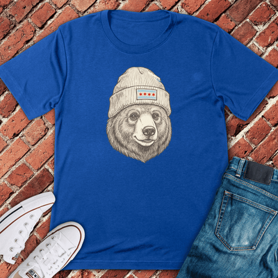 Chi Bear Beanie T-Shirt - Graphic Tee - Gift for Chicago Lovers - Unisex