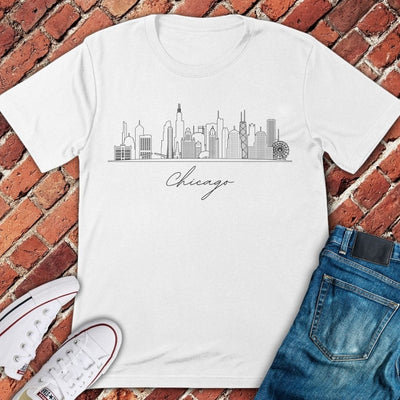 Chicago Detailed Skyline T-Shirt - Graphic Tee - Gift for Chicago Lovers - Unisex