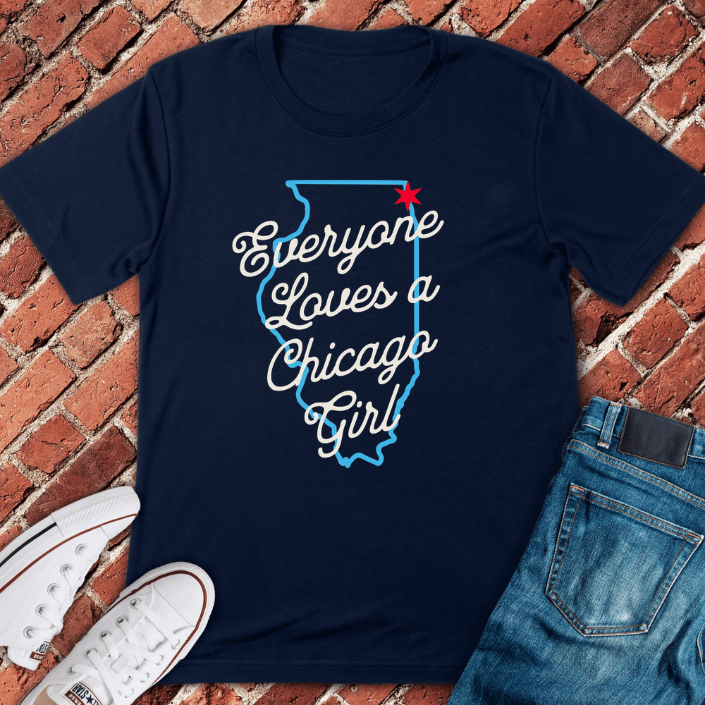Loves Chicago Girls T-Shirt - Graphic Tee - Gift for Chicago Lovers