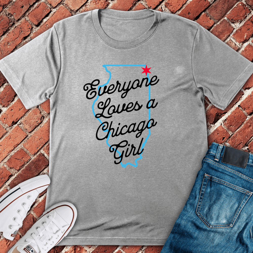 Loves Chicago Girls T-Shirt - Graphic Tee - Gift for Chicago Lovers